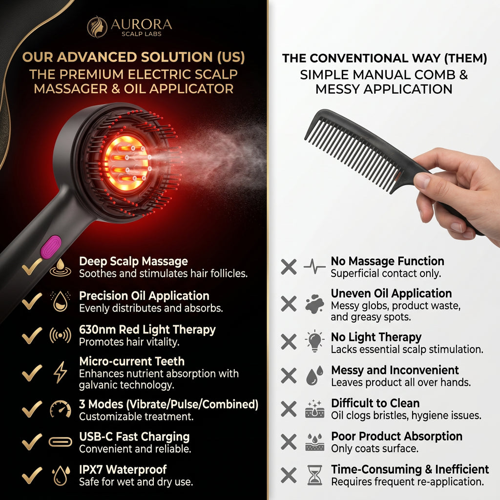 Red Light Head Massager &  Electric Scalp Oil Applicator