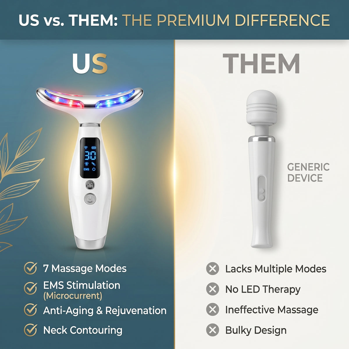 Multifunctional Neck & Face Massager – 7 Modes LED Therapy & EMS