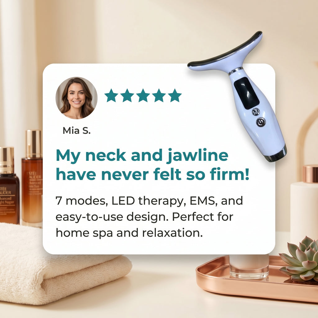 Multifunctional Neck & Face Massager – 7 Modes LED Therapy & EMS