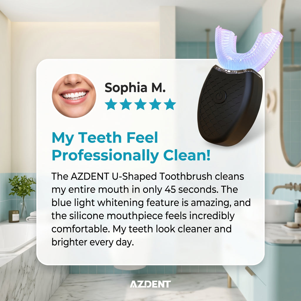 AZDENT 360° U-Shaped Ultrasonic Electric Toothbrush