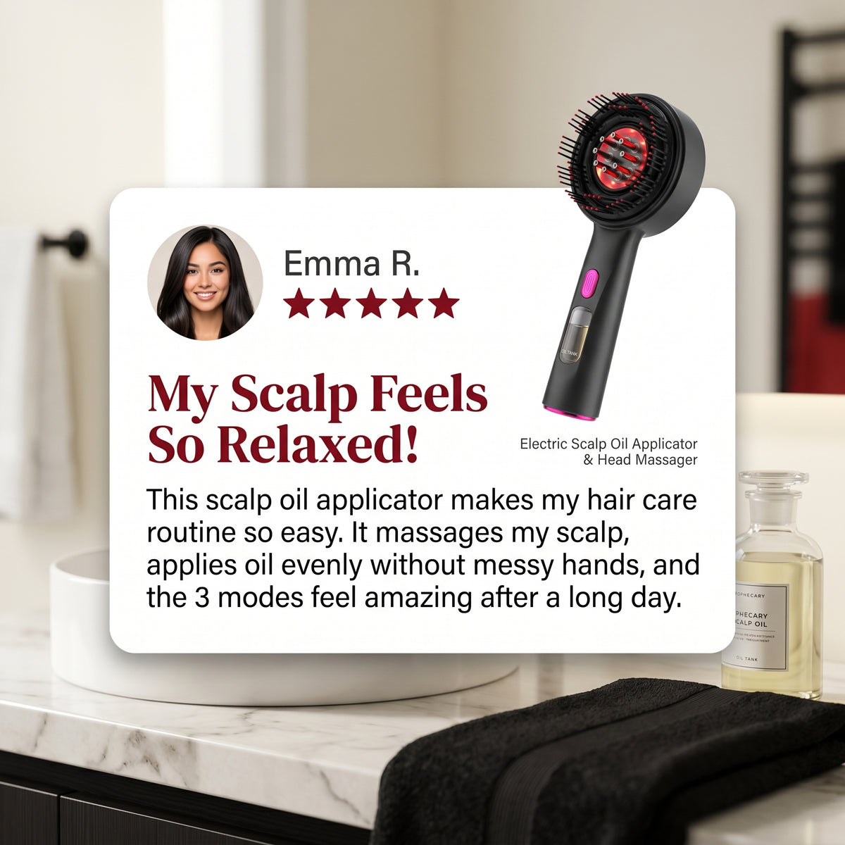 Red Light Head Massager &  Electric Scalp Oil Applicator