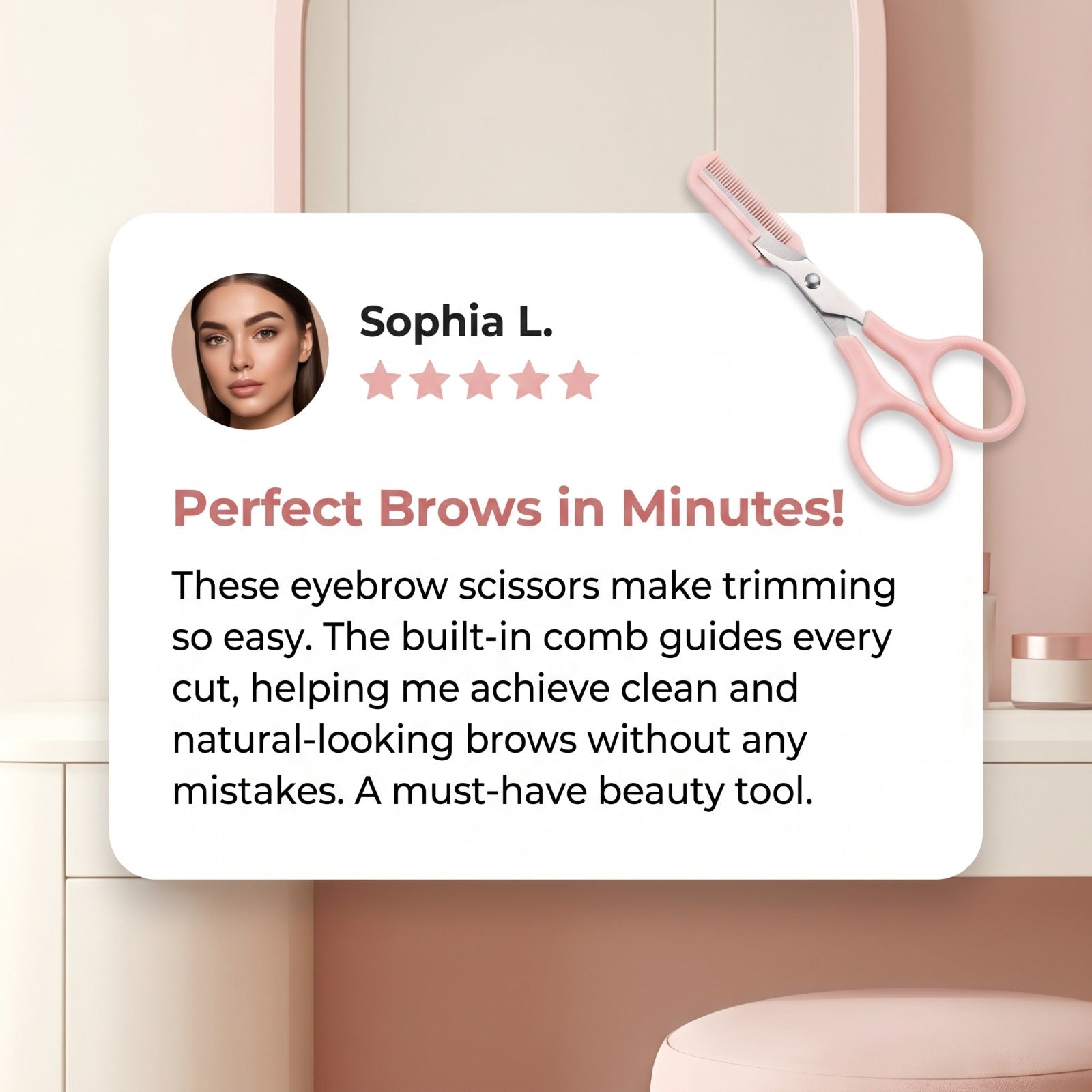 2-in-1 Eyebrow Trimming Scissors with Precision Comb