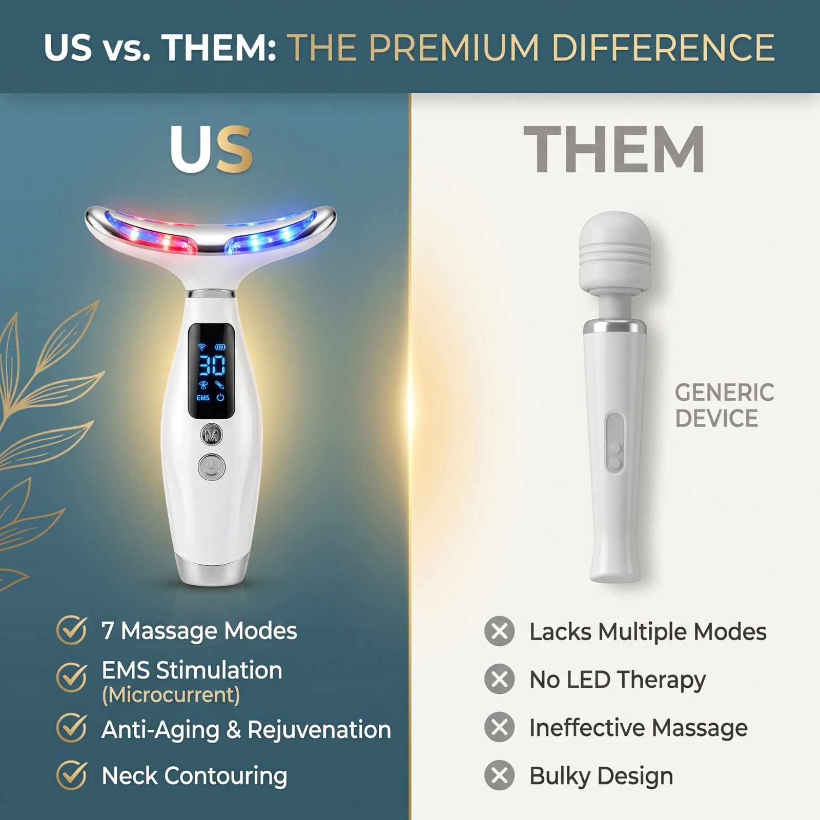 Multifunctional Neck & Face Massager – 7 Modes LED Therapy & EMS