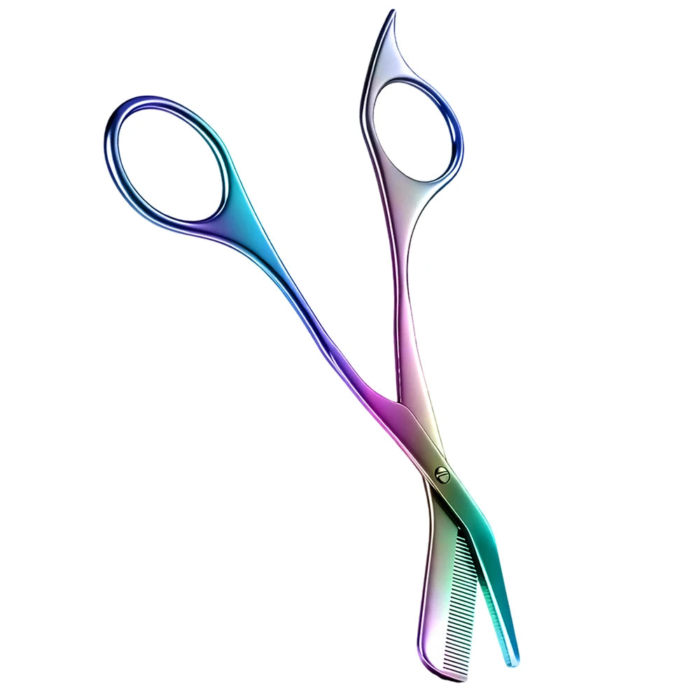 2-in-1 Eyebrow Trimming Scissors with Precision Comb