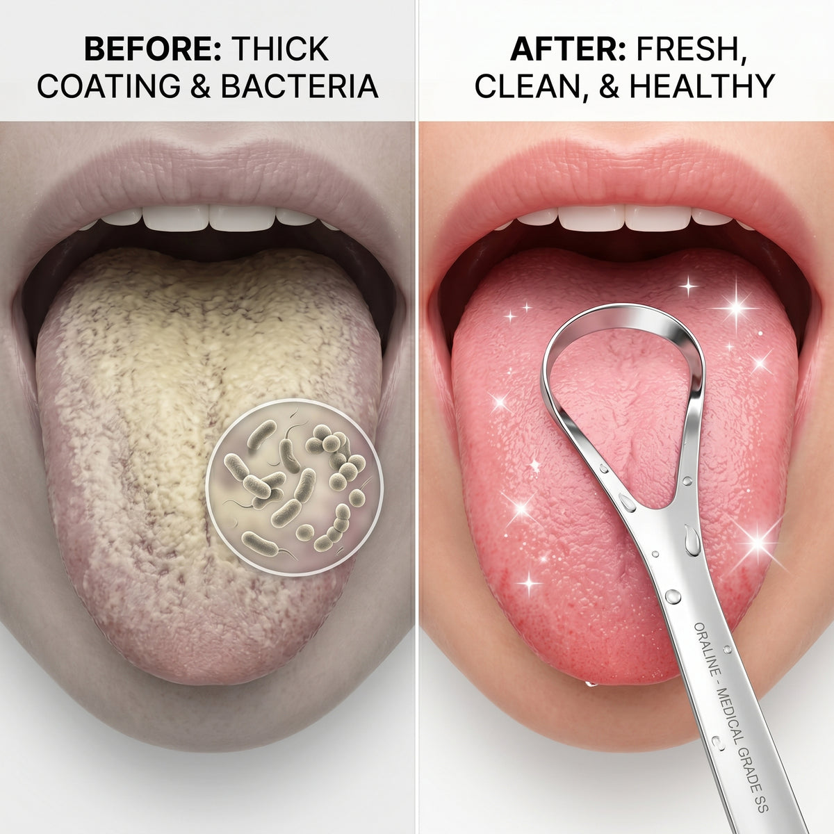 Premium Stainless Steel Tongue Scraper Set – 3-in-1 Oral Hygiene Kit for Fresh Breath