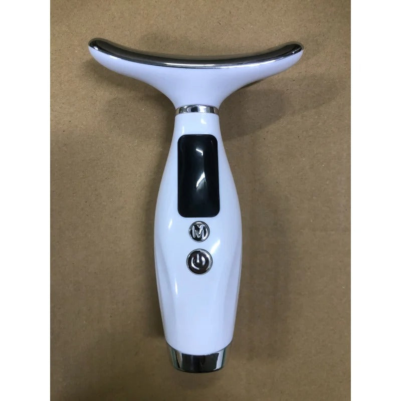 Electric Neck Face Beauty Device | LED Photon Therapy Skin Tightening & Lifting Massager | High-Frequency Sonic Vibration Anti-Wrinkle Double Chin Reducer