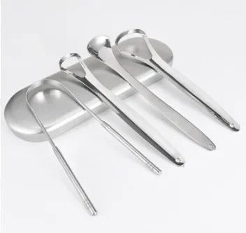 3-Piece Stainless Steel Tongue Scraper Set | Medical-Grade Oral Tongue Cleaners with Travel Case | Fresh Breath Bad Breath Treatment & Oral Hygiene Kit for Adults & Kids