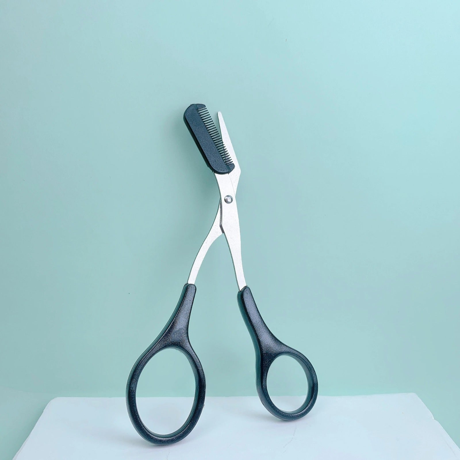 2-in-1 Eyebrow Trimming Scissors with Comb | Stainless Steel Brow Shaping Shears & Grooming Razor | Ergonomic Facial Hair Shaper & Lash Trimmer for Men & Women