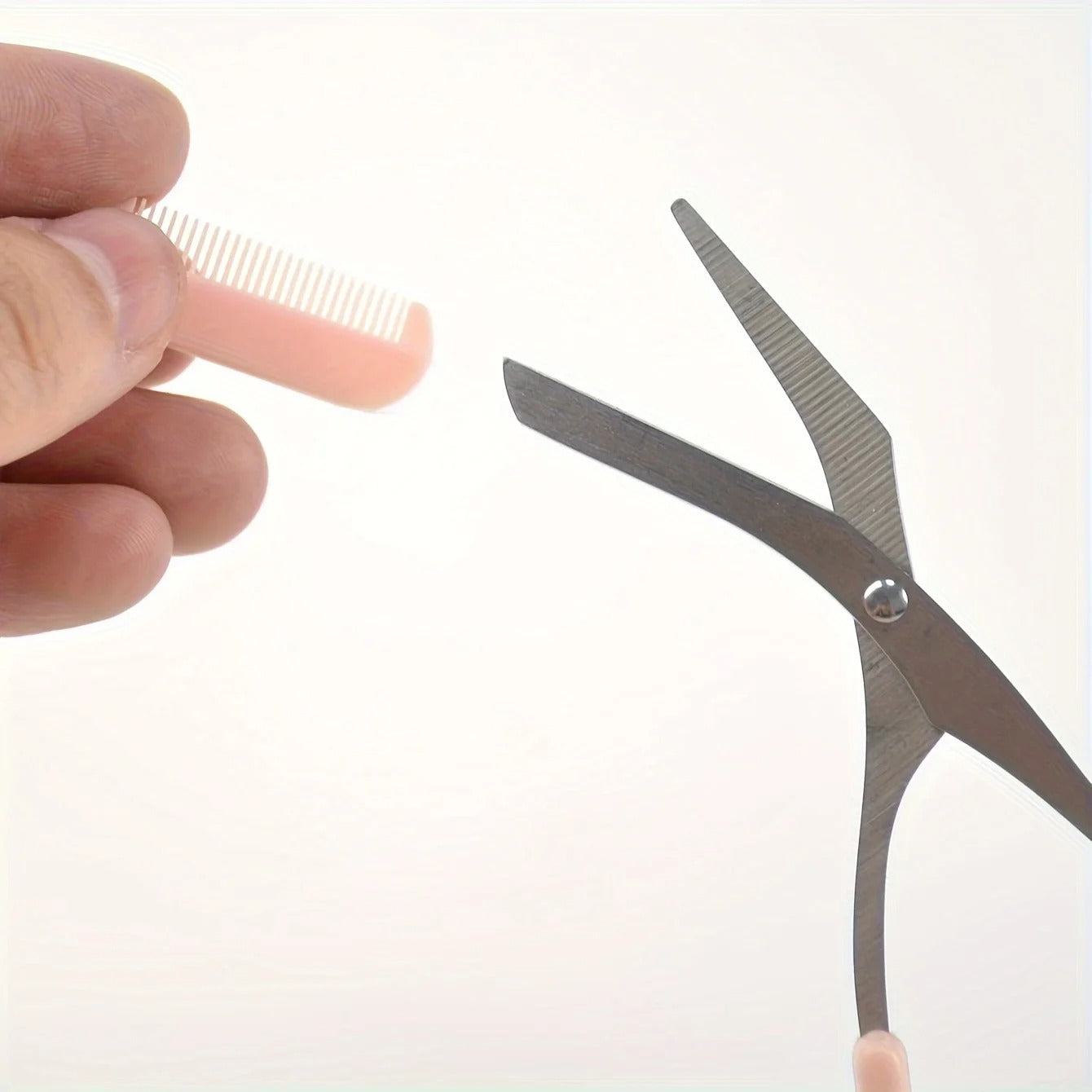 2-in-1 Eyebrow Trimming Scissors with Comb | Stainless Steel Brow Shaping Shears & Grooming Razor | Ergonomic Facial Hair Shaper & Lash Trimmer for Men & Women