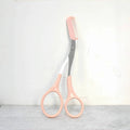 2-in-1 Eyebrow Trimming Scissors with Comb | Stainless Steel Brow Shaping Shears & Grooming Razor | Ergonomic Facial Hair Shaper & Lash Trimmer for Men & Women