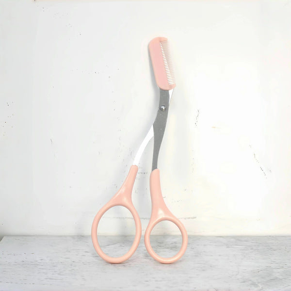2-in-1 Eyebrow Trimming Scissors with Comb | Stainless Steel Brow Shaping Shears & Grooming Razor | Ergonomic Facial Hair Shaper & Lash Trimmer for Men & Women
