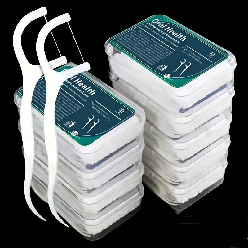 Premium Dental Floss Picks with Portable Travel Cases | High-Tensile Strength Interdental Toothpicks | Deep Cleaning Oral Care Flossers