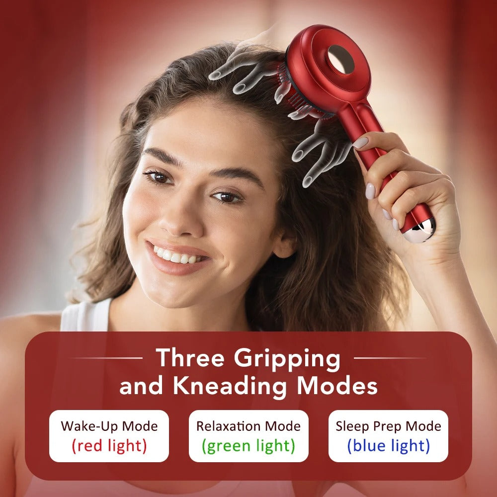 Electric Red Light Therapy Scalp Massager Brush | 3-in-1 Hair Growth Serum Liquid Applicator | High-Frequency Sonic Vibration Detangling Comb for Hair Regrowth & Anti-Hair Loss
