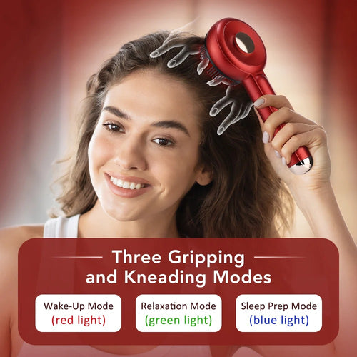 Electric Red Light Therapy Scalp Massager Brush | 3-in-1 Hair Growth Serum Liquid Applicator | High-Frequency Sonic Vibration Detangling Comb for Hair Regrowth & Anti-Hair Loss