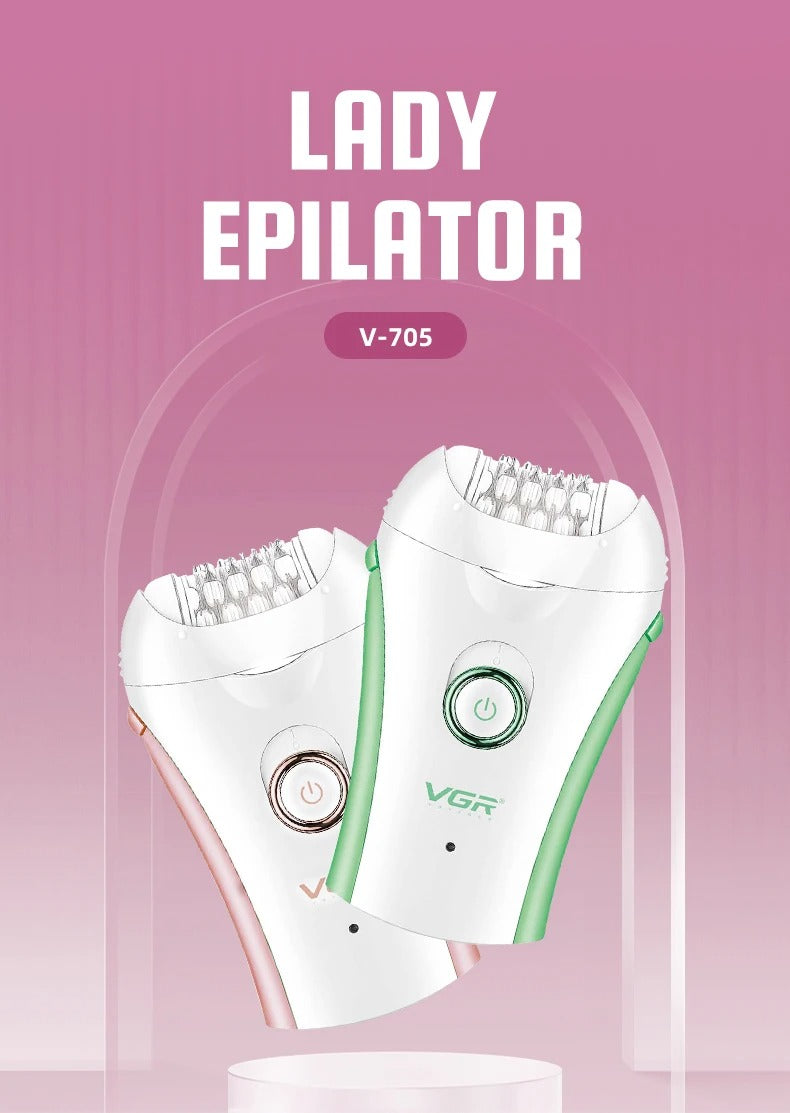 Rechargeable Cordless Hair Epilator for Women | 2-Speed Electric Facial & Body Hair Remover | Portable Hair Pulling Shaver with Built-In LED Light & USB Charging