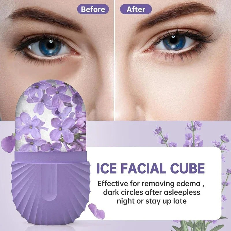 Reusable Silicone Ice Face Roller Mold | Contour & Depuff Facial Ice Massager | Cryotherapy Skin Care Tool for Brightening, Fine Lines & Pore Tightening